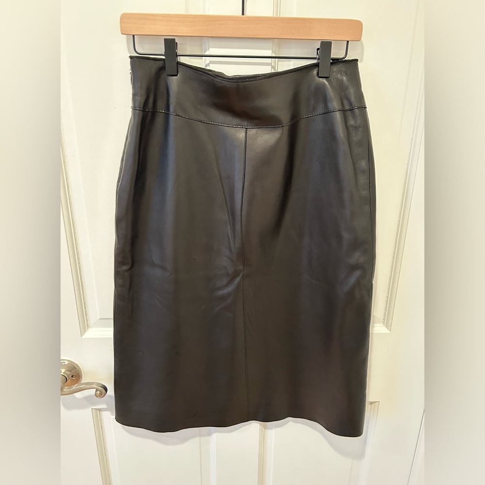 Vintage Brooks Brothers pencil skirt 100% genuine leather size 2